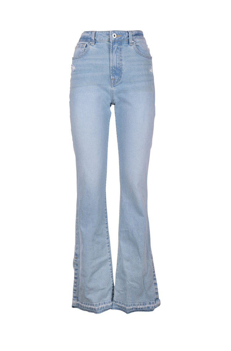FRACOMINA Zvončaste jeans hlače iz bombažne mešanice Modra - Blue 