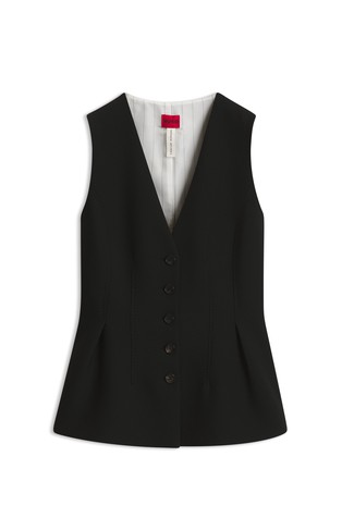 Sharp-fit waistcoat with peplum hem