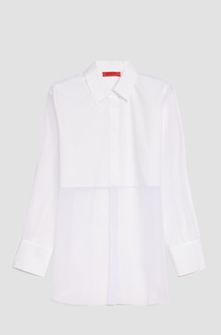 Organza and poplin long shirt