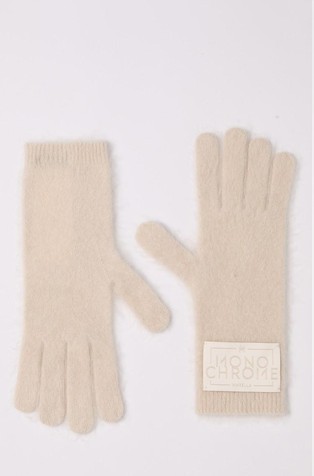 Monochrome wool and cashmere blend gloves
