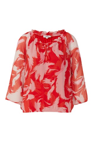 S.OLIVER Blouse with gathered details in a relaxed fit Red 4