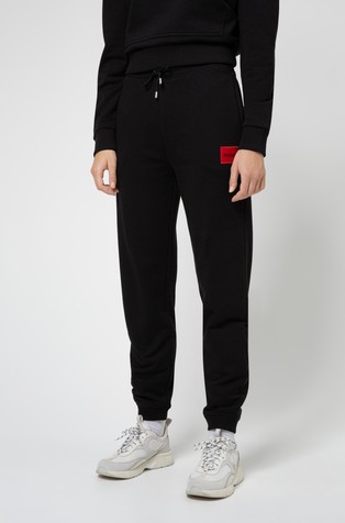 Cotton-terry tracksuit bottoms with logo label