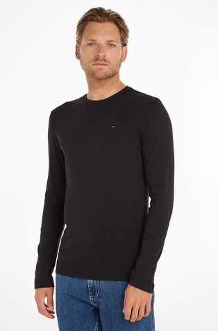 Slim fit majica z dolgimi rokavi iz organskega bombaža