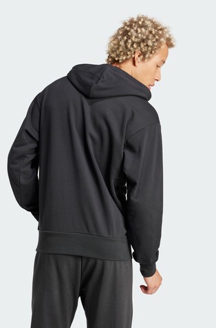 ADIDAS Essentials Big Logo pulover s kapuco in frotirano notranjostjo Črna - Black / White 2