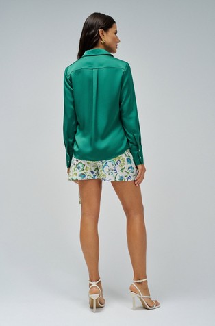SALSA JEANS Satin shirt Green 3