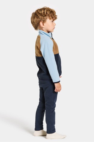 DIDRIKSONS Monte Kids' Half Button Navy 4
