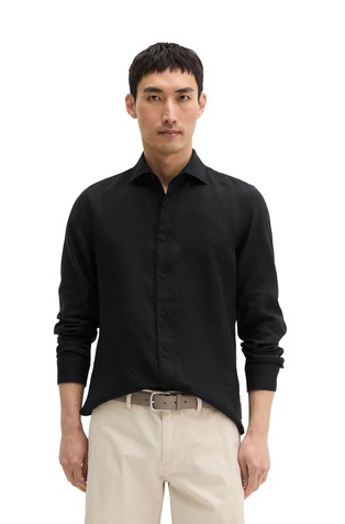 Shaped fit linen shirt