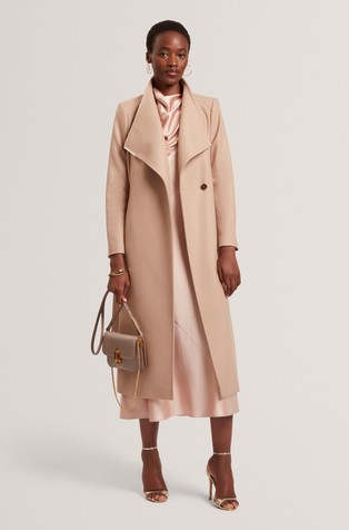 Long Length Wool Wrap Coat