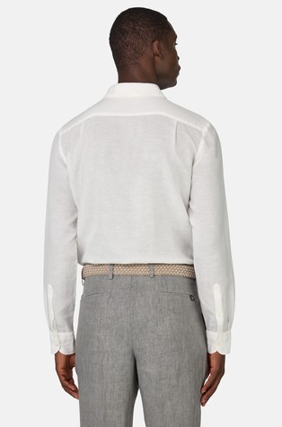 BOGGI MILANO Regular Fit Tencel Linen Shirt White 2