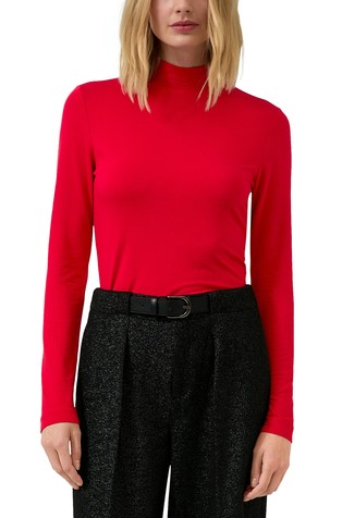 Majica iz raztegljive viskoze s povišanim ovratnikom