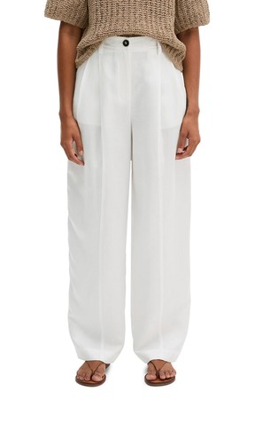 Relaxed fit hlače z gubami iz tencel™ liocela in lana