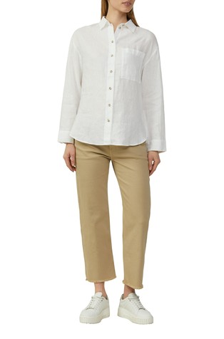 S.OLIVER Pure linen blouse with a breast pocket White 3