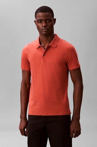 Slim fit bombažna polo majica