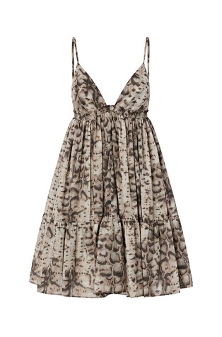 Mini dress with snake print