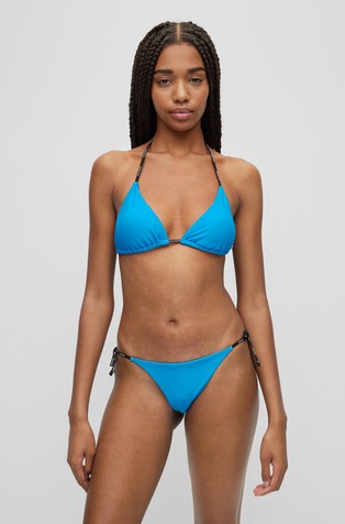 HUGO BOSS Bikini spodnji del kopalk z logo detajli Modra - Bright Blue 3
