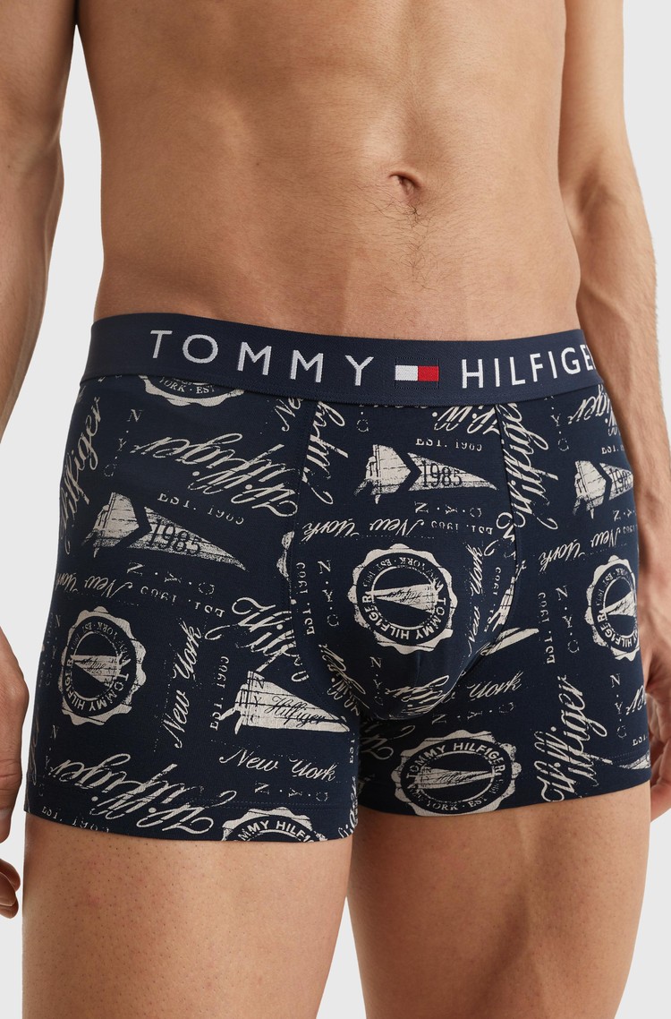 TOMMY HILFIGER Boksarice z vzorcem Modra - Blue 
