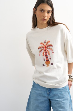TSEMILY oversized t-shirt with front and back print