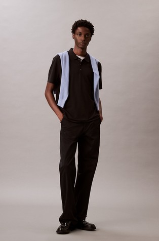 Short-sleeved polo in viscose-blend