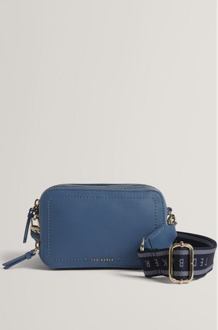 Usnjena torbica za čez ramo z logo naramnico