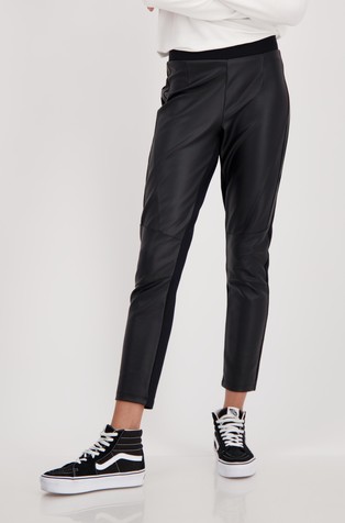 MONARI Jersey leggings with faux-leather front