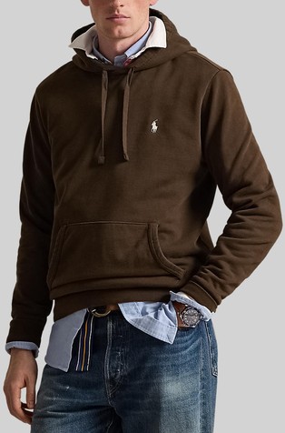 Pulover s kapuco in frotirano notranjostjo