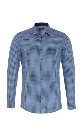 Slim fit City vzorčasta srajca z dolgimi rokavi