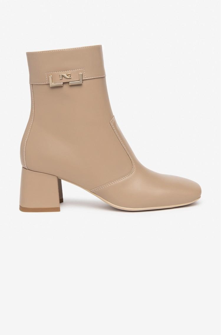 NEROGIARDINI Usnjeni gležnjarji Bež - Beige 