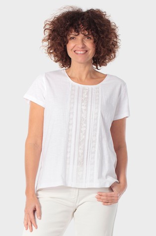Cotton T-shirt with embroidered details