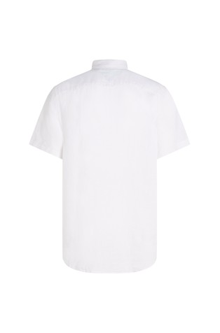 TOMMY HILFIGER Lanena srajca s kratkimi rokavi Bela - White 6