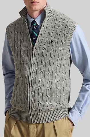 Cable-Knit Cotton Vest