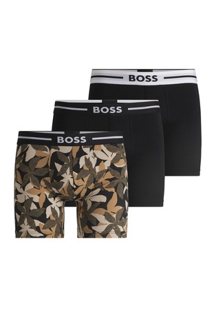 Three-pack of stretch-cotton boxer briefs with logo