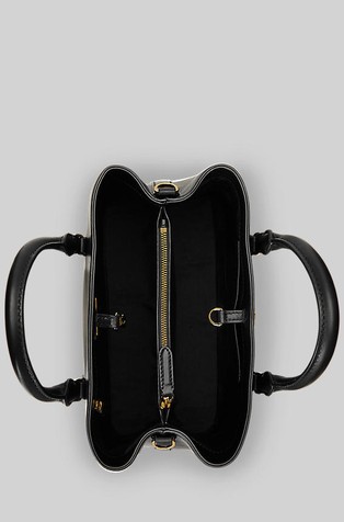 RALPH LAUREN Smooth leather small Marcy satchel Black 4