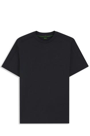 Stretch-cotton T-shirt with jacquard tape