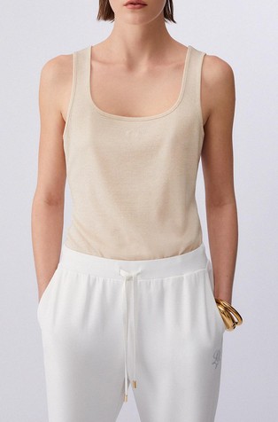 Majica brez rokavov s svetlečimi lureks vlakni