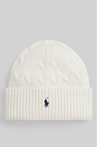 Cable-knit cotton hat