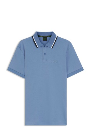 Slim fit bombažna polo majica s kratkimi rokavi
