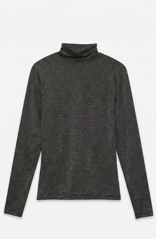 VMLAVA glitter stripe rollneck top