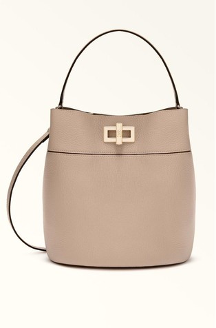 Usnjena bucket torbica