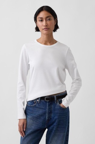 Ženska majica z dolgimi rokavi iz organskega bombaža