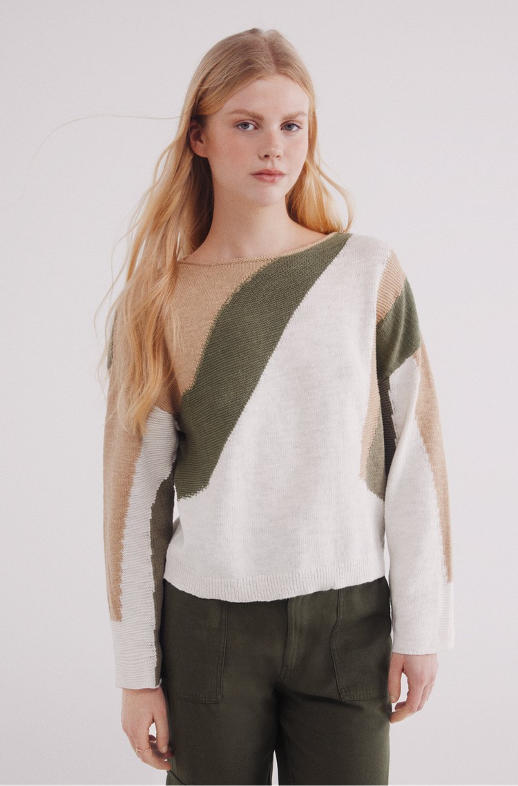 SPRINGFIELD Colour block cotton jumper Multi 