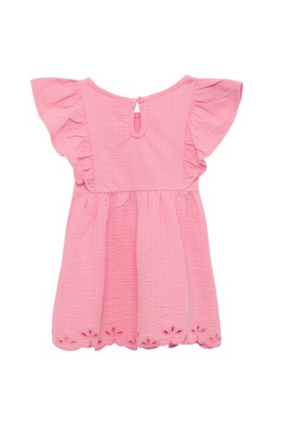 S.OLIVER Teksturirana majica z volančki in luknjičastimi vezeninami Roza - Pink 2