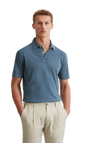 Regular fit polo majica s kratkimi rokavi iz organskega bombaža