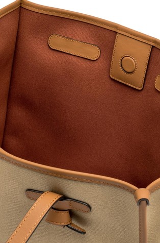 GIANNI CHIARINI Marcella Original platnena tote torba Bež - Cappuccino-Brick Red-Caramel 4