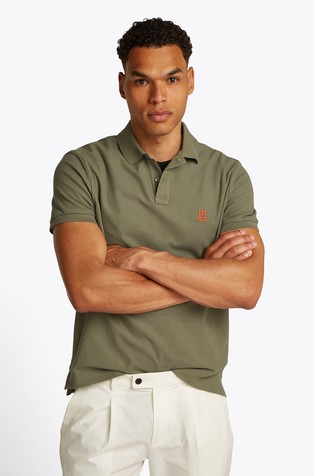 Polo majica s kontrastnim vezenim monogramom