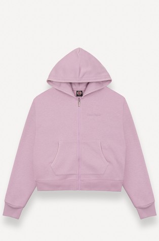 Full-zip hooded sweatshirt with embroidery