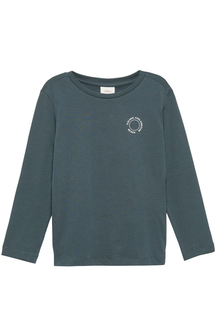 S.OLIVER Majica z majhnim potiskom Siva - Slate Grey 
