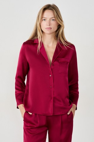 Erike satin pyjama shirt