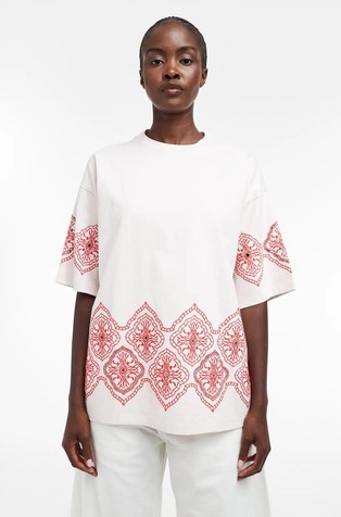 TSEMMA oversized fit majica z vezenino
