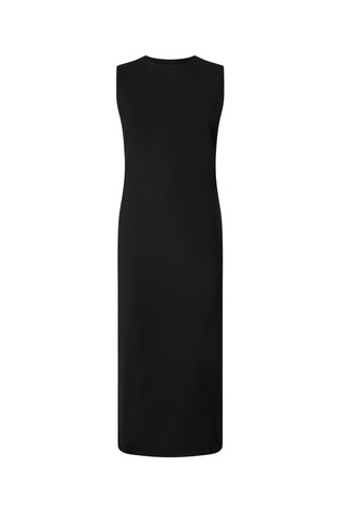 Slim-fit midi dress with slits and laces on the back