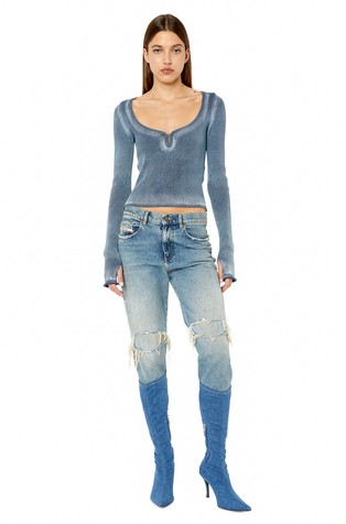 DIESEL Boyfriend jeans hlače - 2016 D-AIR 007M8 Modra - Medium Blue 4
